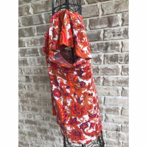 Lush Boho Top Peasant Crochet Neckline Retro - Picture 4 of 8